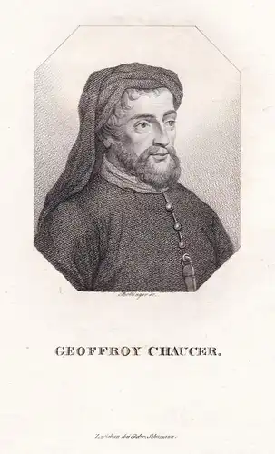 Geoffroy Chaucer - Geoffrey Chaucer (1343-1400) English poet Dichter author writer Schriftsteller / Portrait