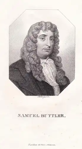 Samuel Buttler - (1612-1680) English poet Dichter satirist Satiriker / Portrait