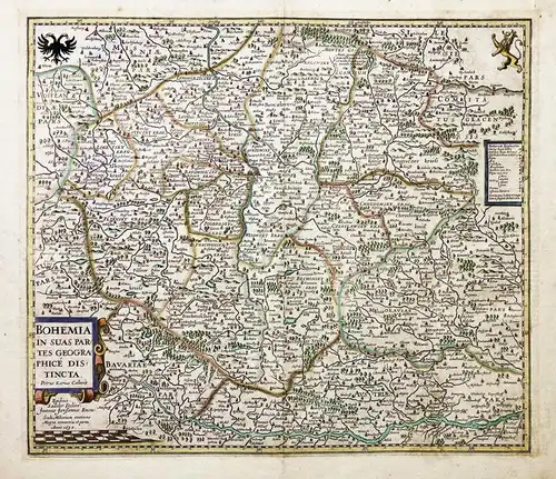 Bohemia in suas partes geographice distincta - Böhmen Bohemia Czech Cesko