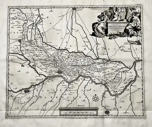 Tabula Territorii et Diocensis Cremonensis cum Confiniis suis - Cremona Crema / Piacenza / Karte carta map / L