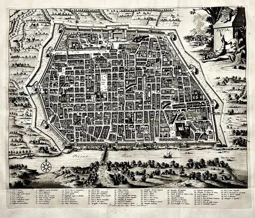 Pavia - Pavia / Stadtplan plan / Lombardia Lombardei / Italien Italy Italia