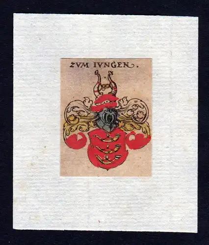 h Jungen Wappen coat of arms heraldry Heraldik Kupferstich