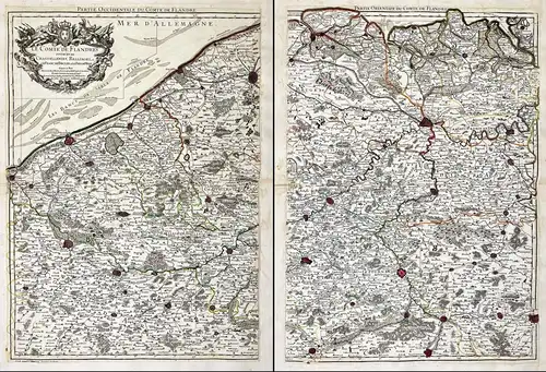 Le Comté de Flanders divisée en ses Chastellenies, Balliages, &c, Le Franc de Bruges et le Pays de Waes - Vlaa