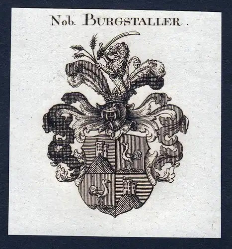 Nob. Burgstaller - Burgstaller Wappen Adel coat of arms Kupferstich  heraldry Heraldik