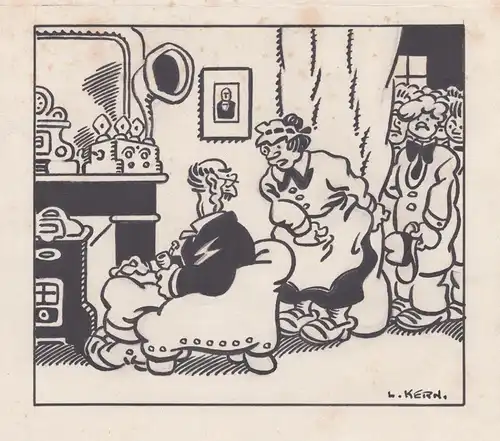 Etrennes - Dienstmädchen maid musicians Musiker / Karikatur caricature