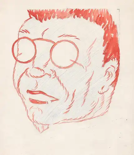 (Portrait - Mann mit Brille) / Portrait of a man with glasses / Karikatur caricature