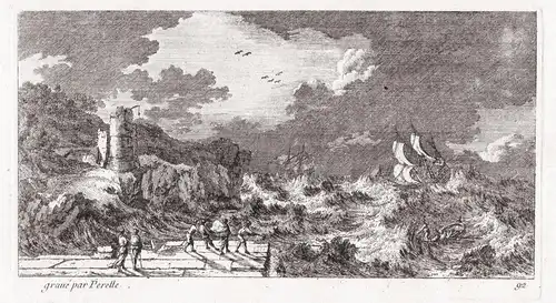Storm at sea / Leuchtturm lighthouse ships Schiffe (92)