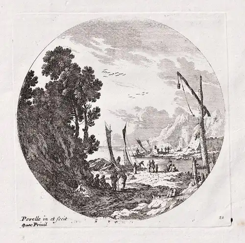 Harbor scene with various sailing ships on the water (21)