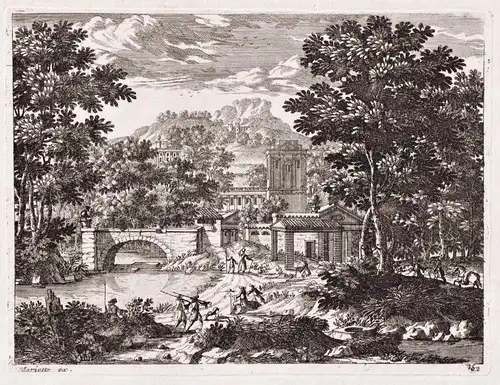 Landscape with a street and bridge in a larger city, probably in Italy (52)