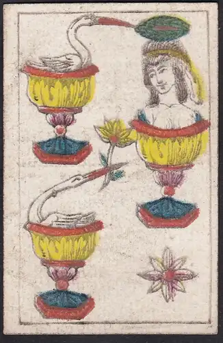 (3 Becher) - three of cups / copas / playing card carte a jouer Spielkarte cards cartes / Alouette