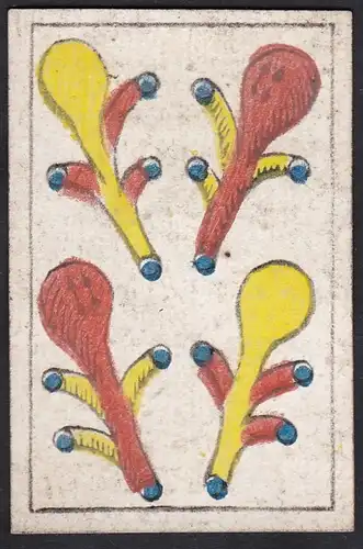 (4 Stöcke) - four of clubs / Bastos / playing card carte a jouer Spielkarte cards cartes / Alouette