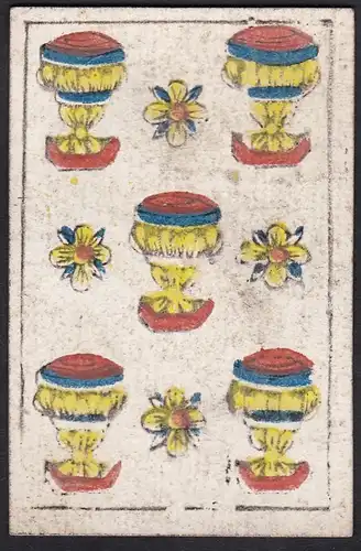 (5 Becher) - five of cups / copas / playing card carte a jouer Spielkarte cards cartes / Alouette