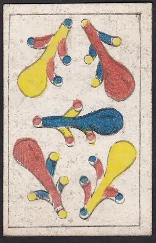(5 Stöcke) - five of clubs / Bastos / playing card carte a jouer Spielkarte cards cartes / Alouette