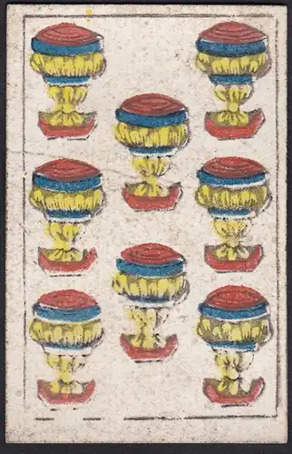 (8 Becher) - eight of cups / copas / playing card carte a jouer Spielkarte cards cartes / Alouette