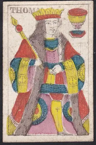 (Becher König) - king of cups / copas / playing card carte a jouer Spielkarte cards cartes / Alouette