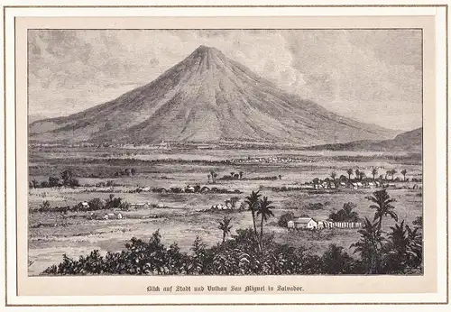 Blick auf Stadt und Vulkan San Miguel in Salvador - San Miguel El Salvador Chaparrastique / America Amerika Am