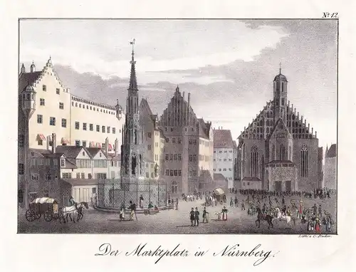 Der Marktplatz in Nürnberg - Nürnberg Marktplatz Franken Bayern