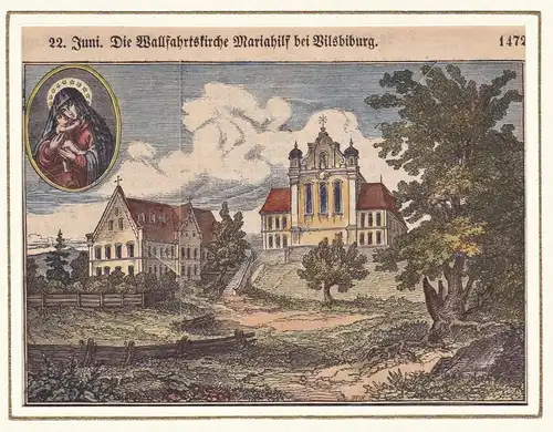 22. Juni. Die Wallfahrtskirche Mariahilf bei Vilsbiburg. - Wallfahrtskirche Maria Hilf Vilsbiburg LK Landshut