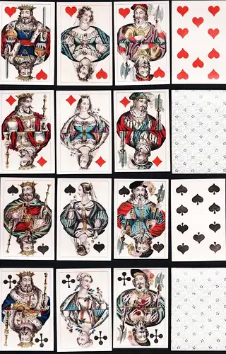 (Set of French pattern playing cards) - Kartenspiel / Card game / Spielkarten / carte da gioco / cartes à joue