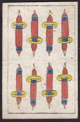 (8 Schwerter) - eight of swords / espadas / playing card carte a jouer Spielkarte cards cartes / Alouette
