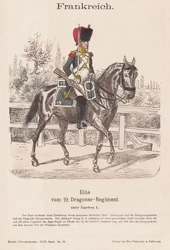 Frankreich / Elite vom 19. Dragoner-Regiment unter Napoleon I. - Frankreich France / Uniform uniforms / milita