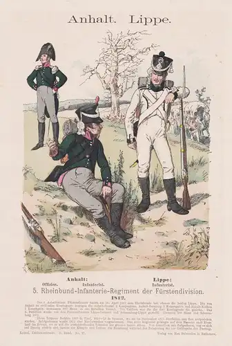 Anhalt. Lippe. / Rheinbund-Infanterie-Regiment der Fürstendivision 1812 - Anhalt Lippe / Uniform uniforms / mi