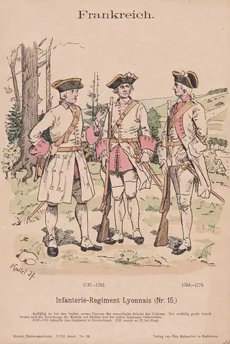 Frankreich / Infanterie-Regiment Lyonnais (Nr. 15) - Frankreich France / Uniform uniforms / military Militaria