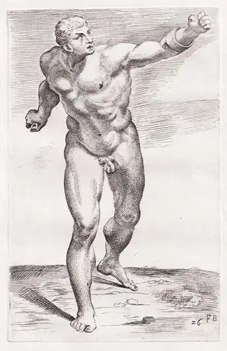 Borghese Gladiator Kämpfer / antiquity Antike Altertum / Roman sculpture nude male (26)