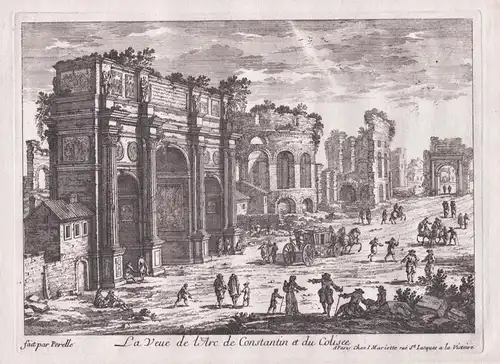 La veue de l'Arc de Constantin et du Colisee.- Roma Rome Rom Arco di Constantino Arch of Constantine Colosseum