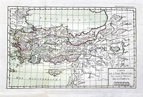 Carte de la Asie Mineure pour servir a l'Histoire de la Grece - Asia Minor Turkey Türkei Cyprus Zypern