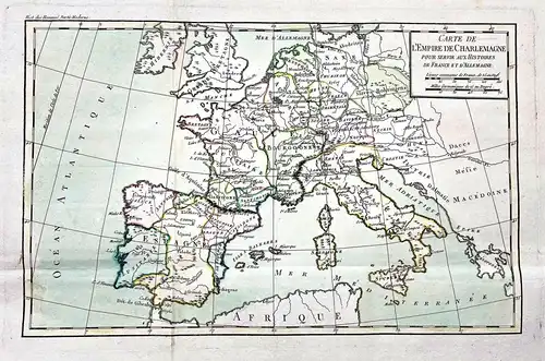 Carte de l'Empire de Charlemagne pour servir aux histoires de France et d'Allemagne - Empire of Charlemagne Ka