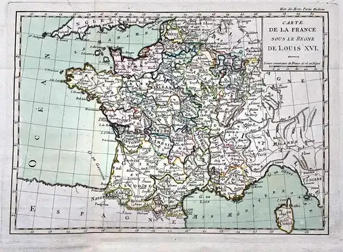 Carte de la France sous le Regne de Louis XVI - France Frankreich / Louis XVI