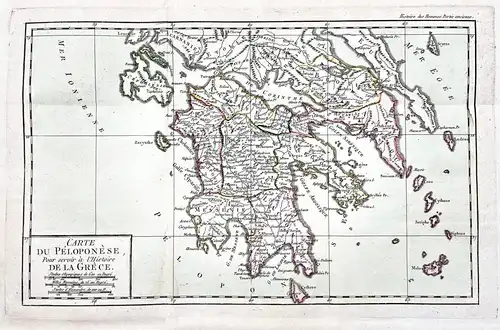 Carte du Peloponese, pour servir a l'Histoire de la Grece - Peloponnese Peninsula Morea Greece Griechenland