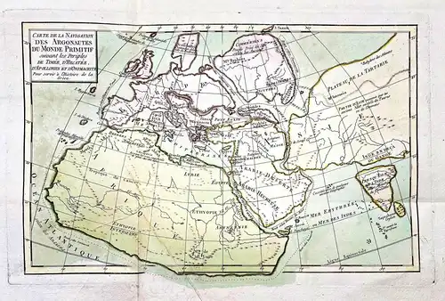 Carte de la Navigation des Argonautes du Monde Primitif suivant les Periples de Timée, d'Hecatée, d'Apollonius