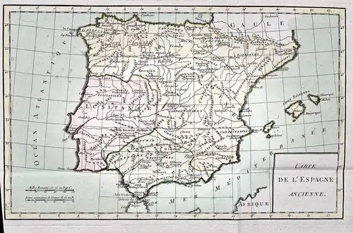 Carte de l'Espagne ancienne - Espana / Spain / Espagne / Portugal