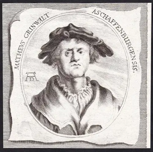 Matheus Grinwalt. Aschaffenburgensis - Matthias Grünewald (c.1480-c.1530) Maler painter Kupferstecher engraver