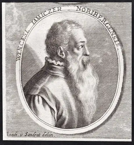 Wencesl Iamiczer - Wenzel Jamnitzer (1507-1585) Kupferstecher engraver Goldschmied goldsmith Portrait