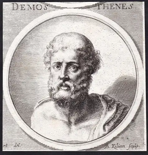 Demosthenes - (384 - 322 BC) Greek statesman Staatsmann Portrait