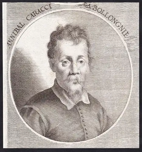 Annibal Caracci da Bollongne - Annibale Carracci (1560-1609)  Maler painter Kupferstecher engraver Portrait
