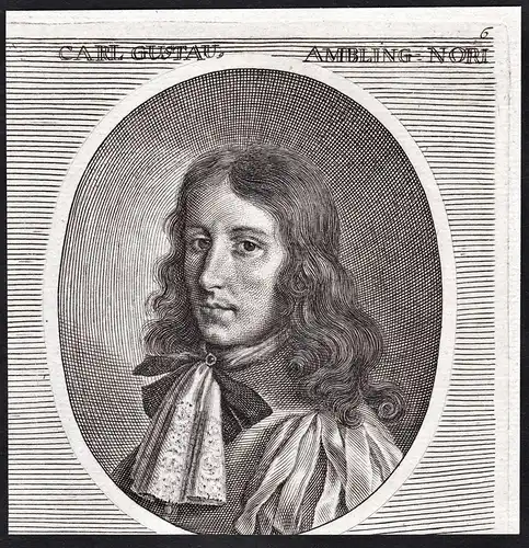 Carl Gustav Ambling - Karl Gustav Amling (1650-1703) Kupferstecher engraver Portrait