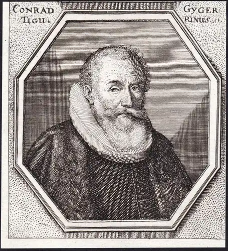 Conrad Gyger. Tigurinus - Hans Conrad Gyger (1599-1674) Kartograf cartographer Portrait