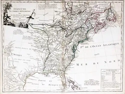 Etats - Unis de L'Amerique Septentrionale Avec Les Isles Royal, de Terre Neuve, de St. Jean, L'Acadie &c - Ame