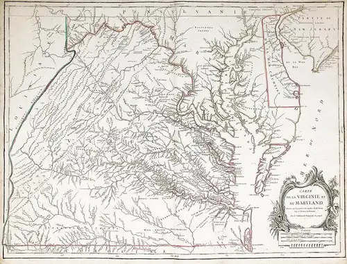 Carte de la Virginie et du Maryland - Virginia Maryland United States North America Karte map