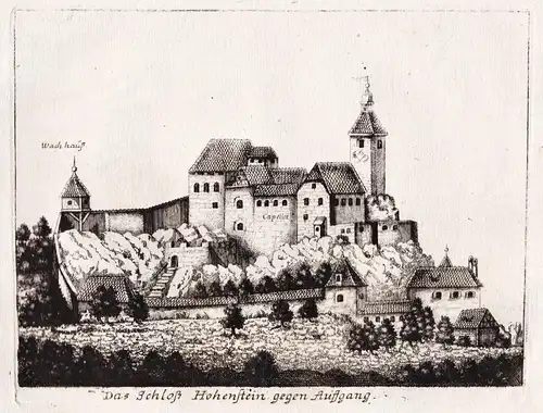 Das Schloß Hohenstein gegen Auffgang - Nürnberg Nuremberg / Schloss Hohenstein Ahorn Oberfranken b. Loburg