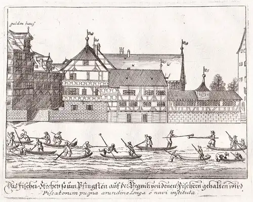 Das Fischer-Stechen so um Pfingsten auf der Pegnitz von denen Fischen gehalten wird - Nürnberg Nuremberg / Fis
