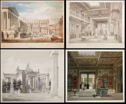 Konvolut von 237 Zeichnungen und Skizzen von Münchener Architekt und Maler Joseph Bühlmann.