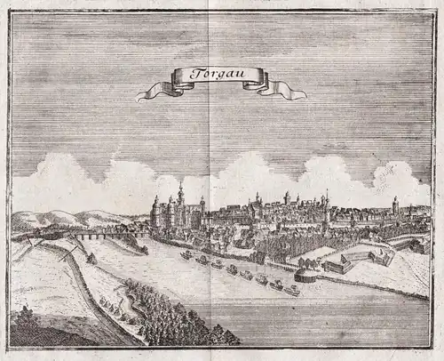 Torgau - Torgau Elbe Sachsen Ansicht Nürnberg 1740.