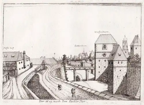 Der Weg nach dem Spitler Thor - Nürnberg Nuremberg / Wasserturm Stadtmauer