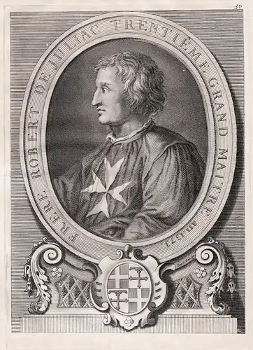 Frere Robert de Juliac - Robert de Juilly ( -1377) / Grand Master of the Knights Hospitaller / Order of St. Jo
