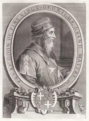 Frere Odon de Pins - Odon de Pins (1212-1296) / Grand Master of the Knights Hospitaller / Order of St. John of